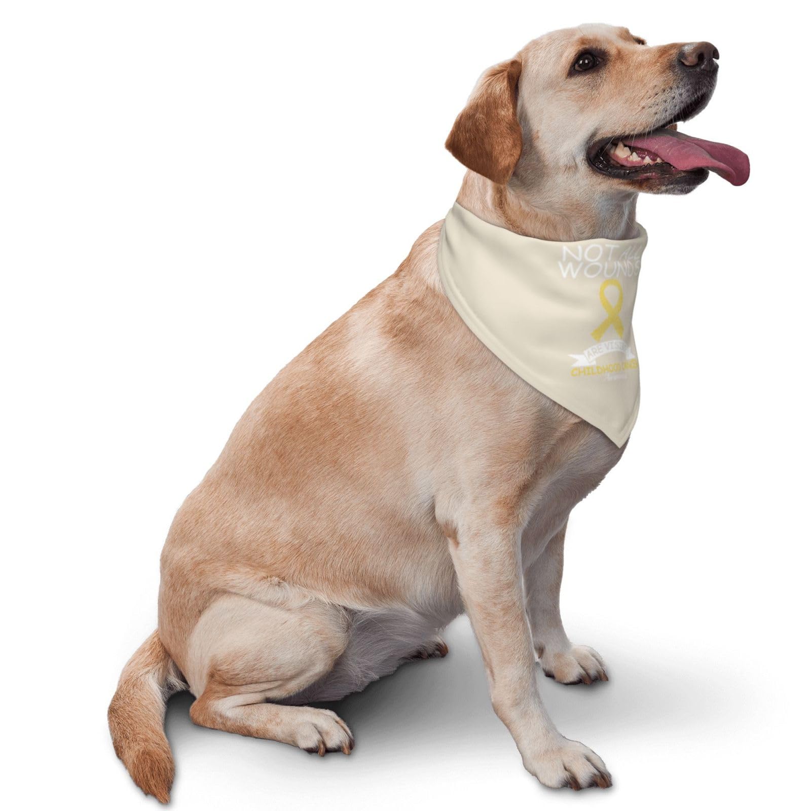 Not All Wounds are Visible Childhood Cancer Awareness Dog Scarf Pet Bandana Cat Pet Bibs