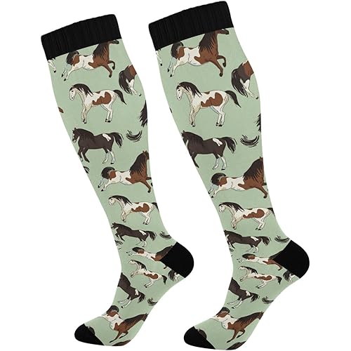 Wusikd Milk Cow Compression Socks for Women and Men Circulation Flowers Long Socks for Athletic Running 2