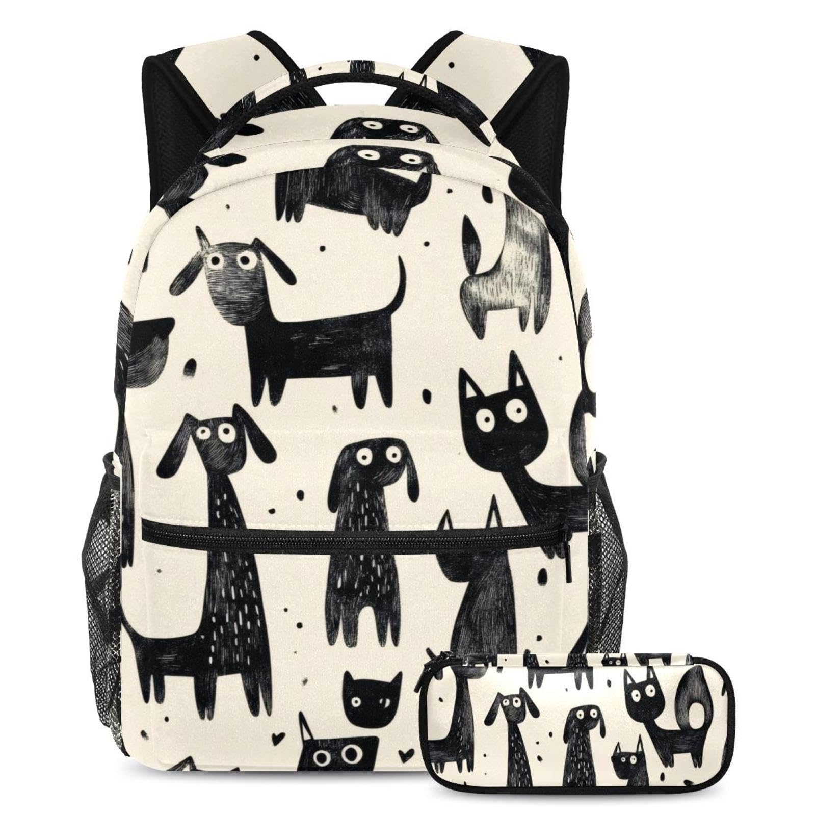 Cartable grande capacité anti-désordre avec trousse assortie pour ados et collégiens