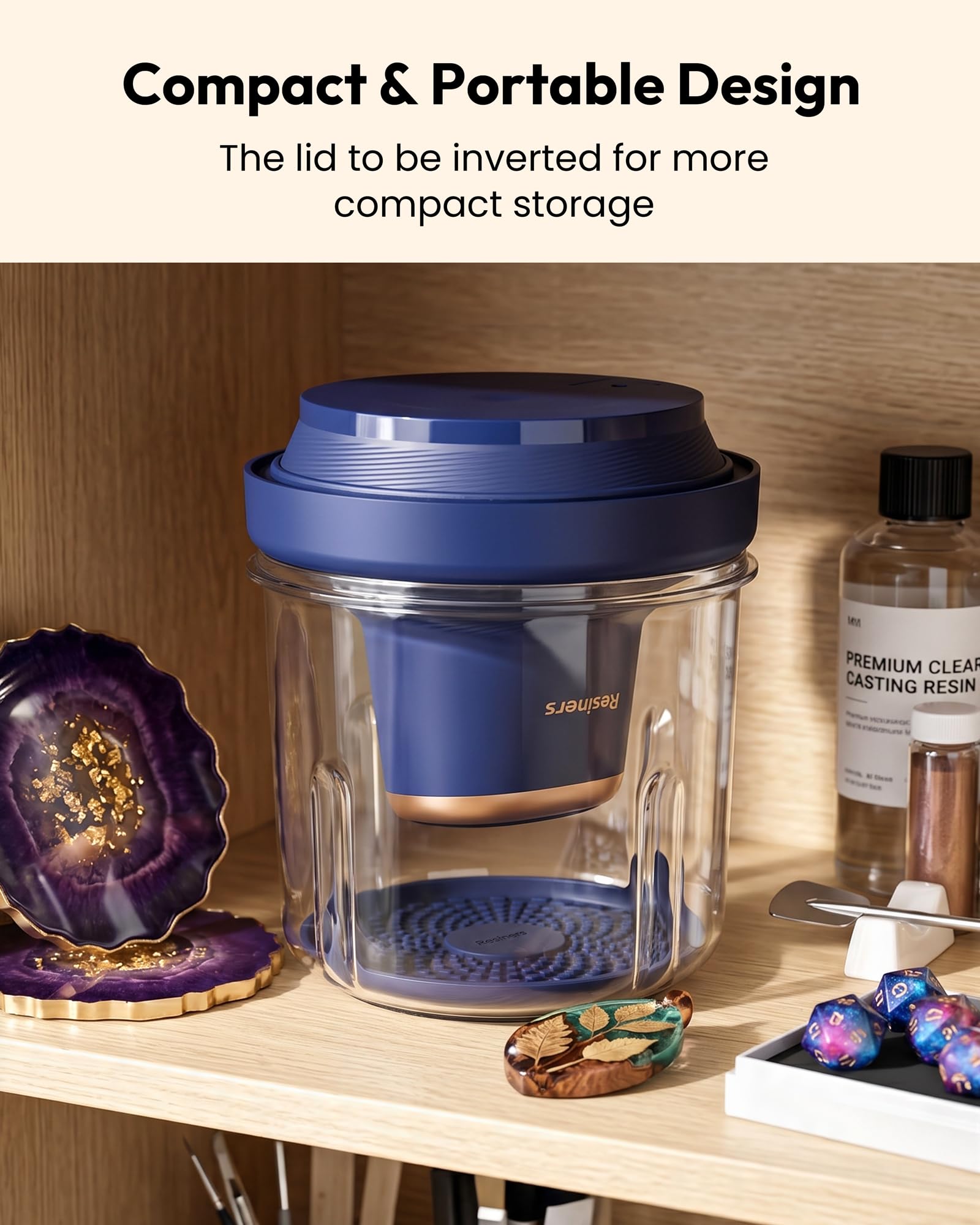 Resiners Airless Pro3 Machine à Éliminer les Bulles Résine, Chambre à Vide 99kPa (22L/min), Élimine 99% Bulles en 3 Min, 3.2L Grande Capacité pour Époxy, Résine UV, Silicone et Travaux de Joaillerie