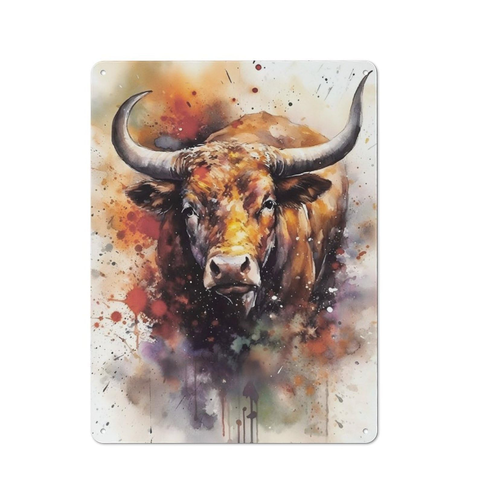 Junmoney Matador Watercolors Rustic Metal Sign 40X30cm For Hallway Wall, For Collectors Of Rustic Metal Wall Decor