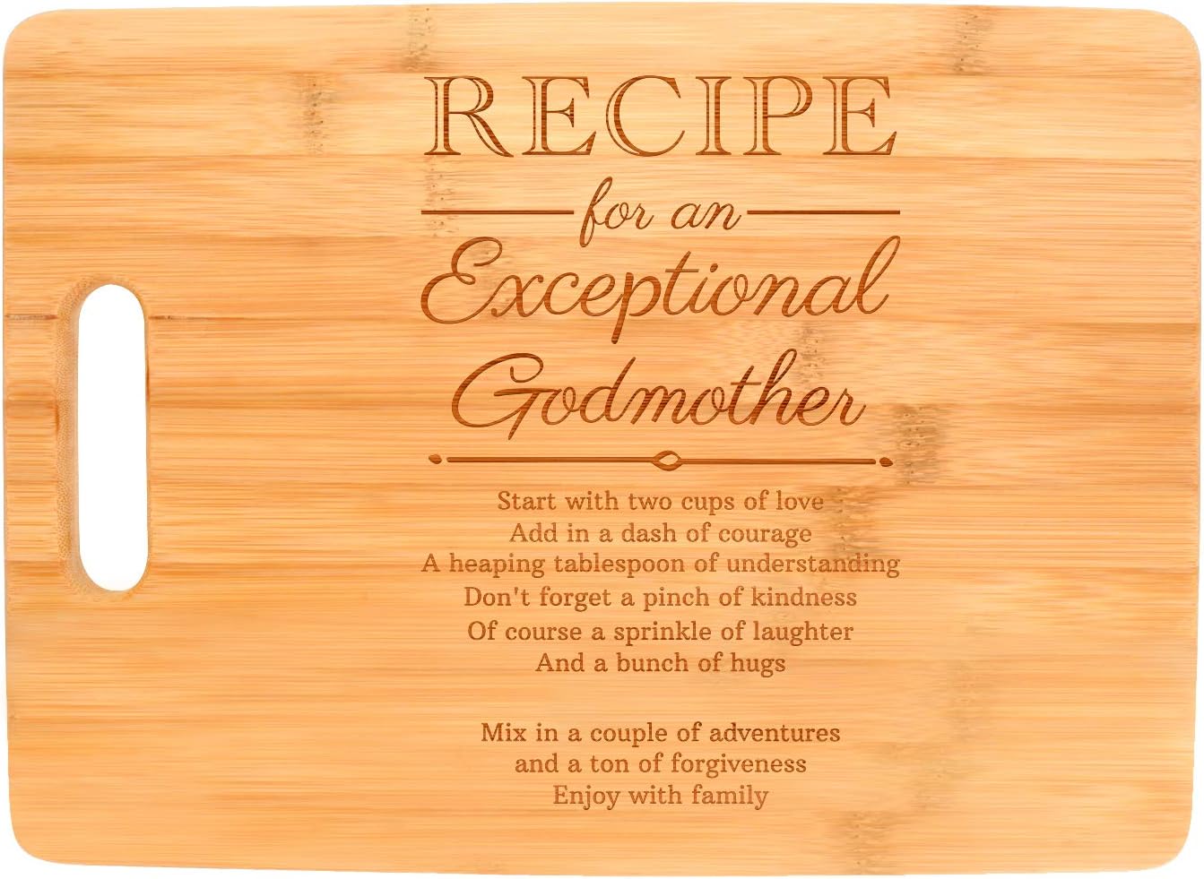 Godmom Gifts Recipe for an Exceptional Godmother Present Ideas Decorative Paddle Shaped Wood Serving Board