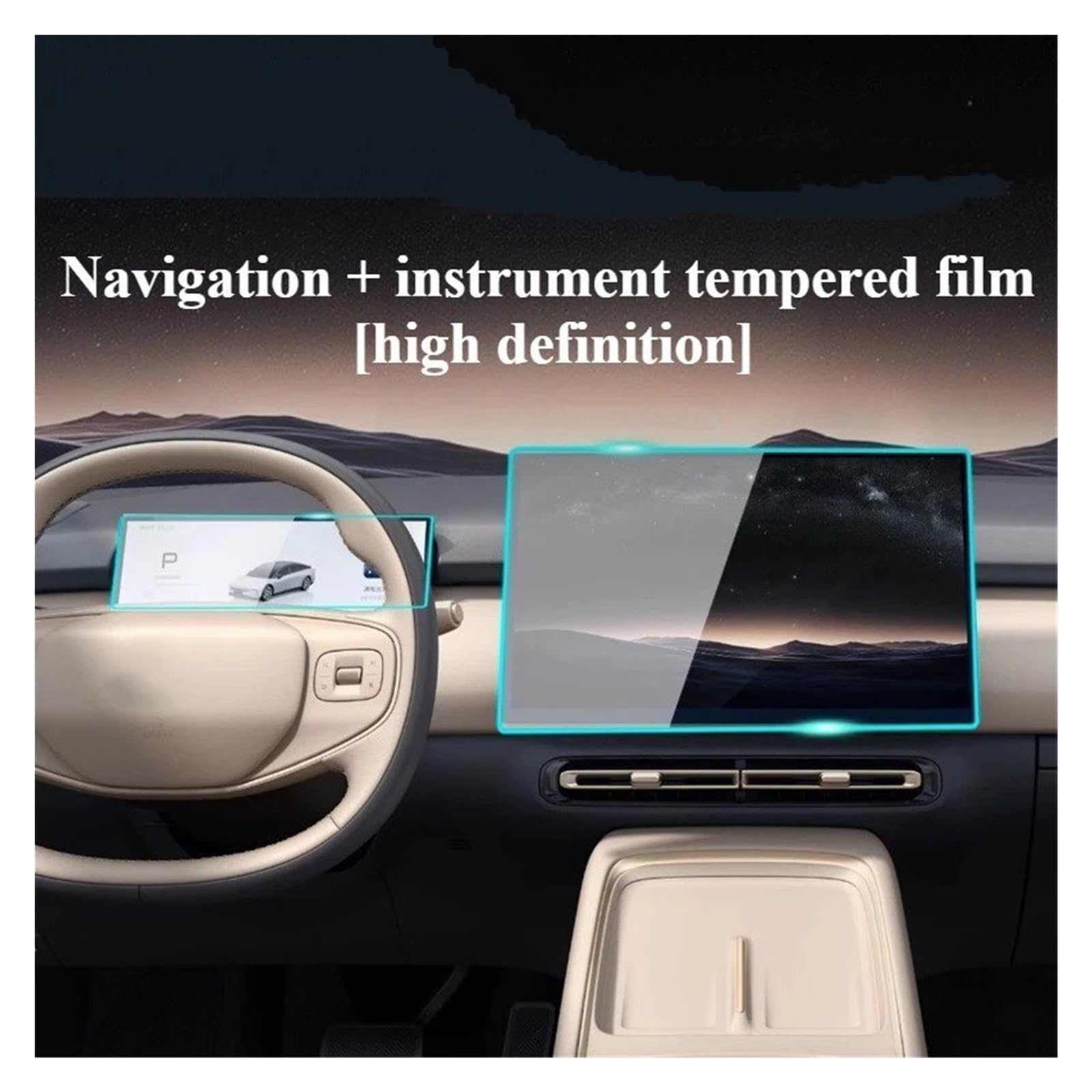 Film Protecteur d'écran pour système de Navigation de Voiture Xpeng G6 23-24 en Verre trempé Anti-Rayures pour écran LCD GPS/Radio de Voiture (G6 mètre 1-1)