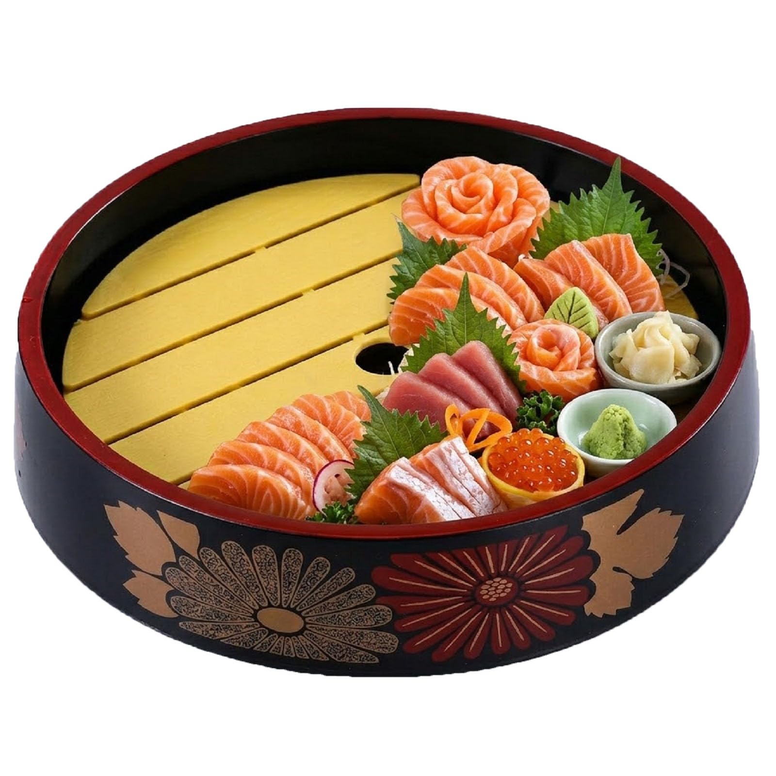 Assiette à sushi japonaise DOITOOL en mélamine noire pour service de sashimi
