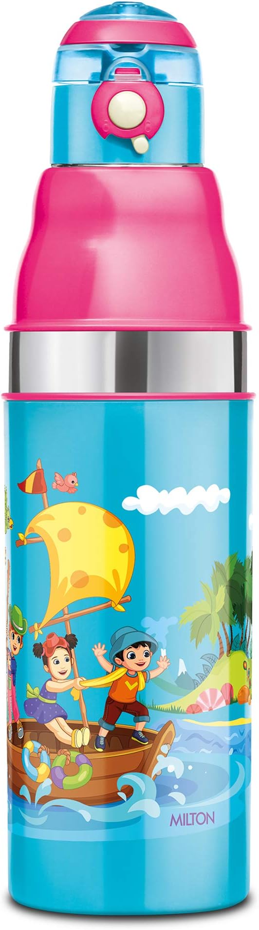 Milton Kool Stunner 600 Insulated Inner Steel Water Bottle for Kids, 520 ml, Blue (Pack of 1)