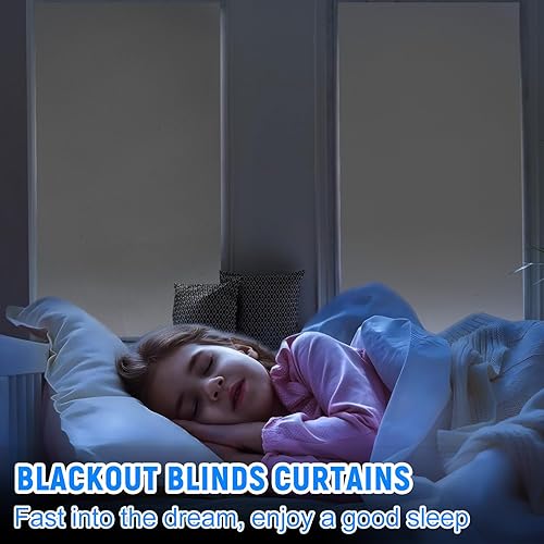 Miniatura 10 de Cortinas opacas para dormitorio, persianas opacas autoadhesivas para interiores, sin taladrar ni herramientas, protección UV, persianas enrollables