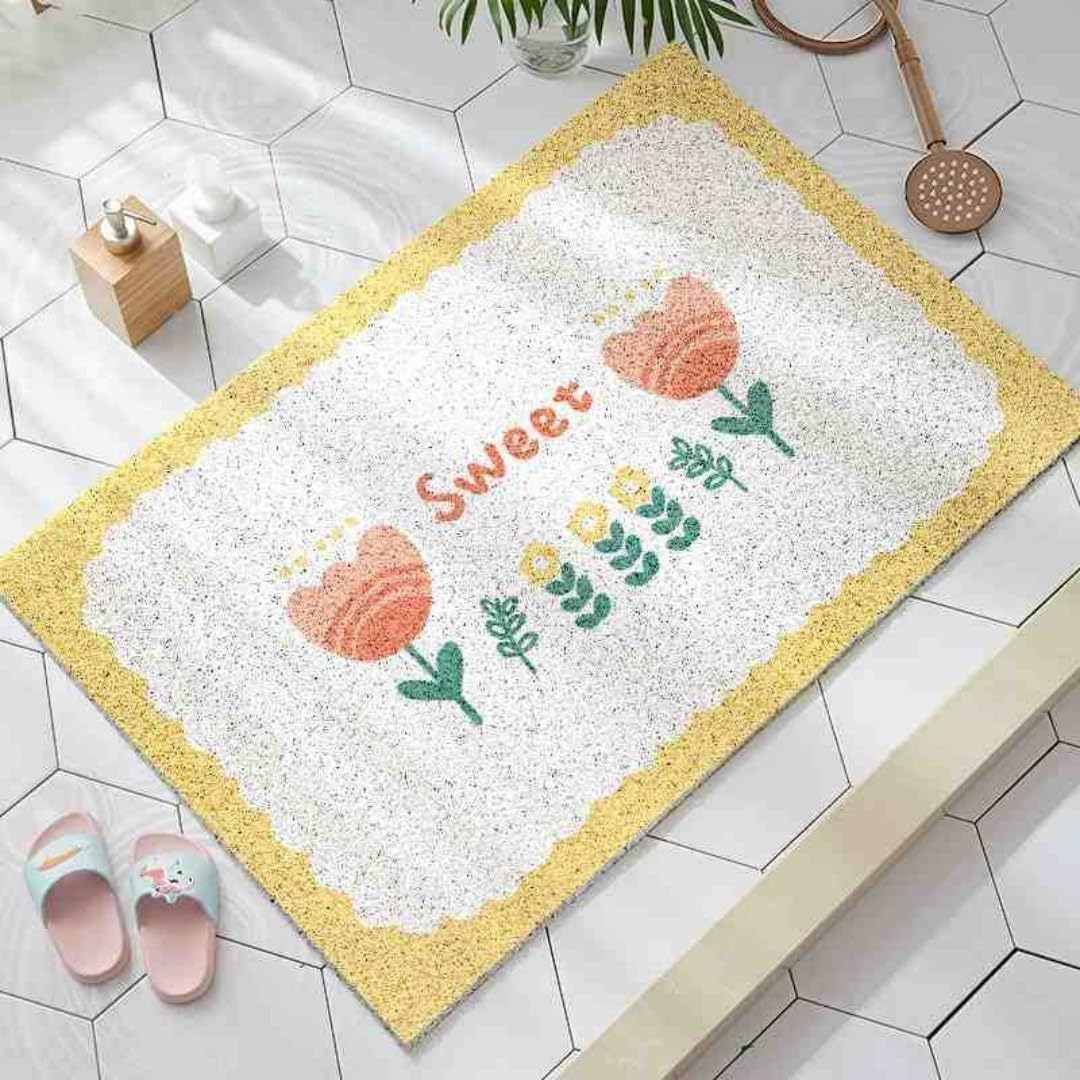 SSDDLZEQ High-end Botanical Rubber Loofah Mat For Shower(Tulip,60x90cm)