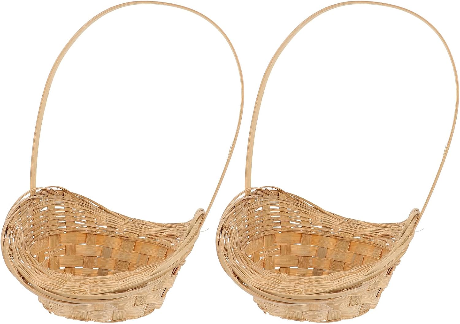 INOOMP 2pcs Small Woven Storage Basket Portable Snack and Fruit Holder Handheld Decor Basket for Kitchen Dining and Home Organization