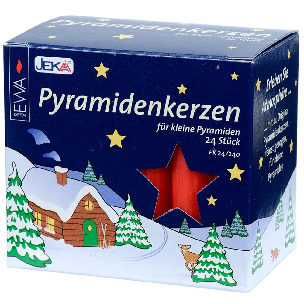 Pyramid Candles 14mm, 24 Pieces, Red