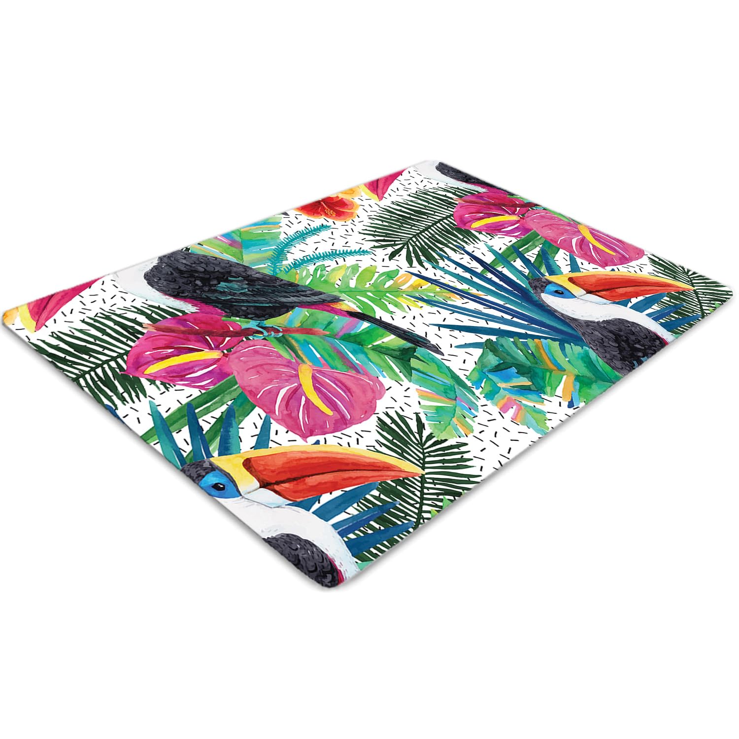 Tapis de Chaise Rectangulaire en PVC Imperméable à Motif Toucans
