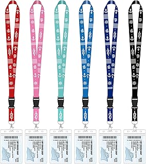 6 Pack Lanyards for Cruise Ship Cards with Waterproof ID Card Badge Holders for Royal Caribbean Cruise Essentials 2026(Mix)
