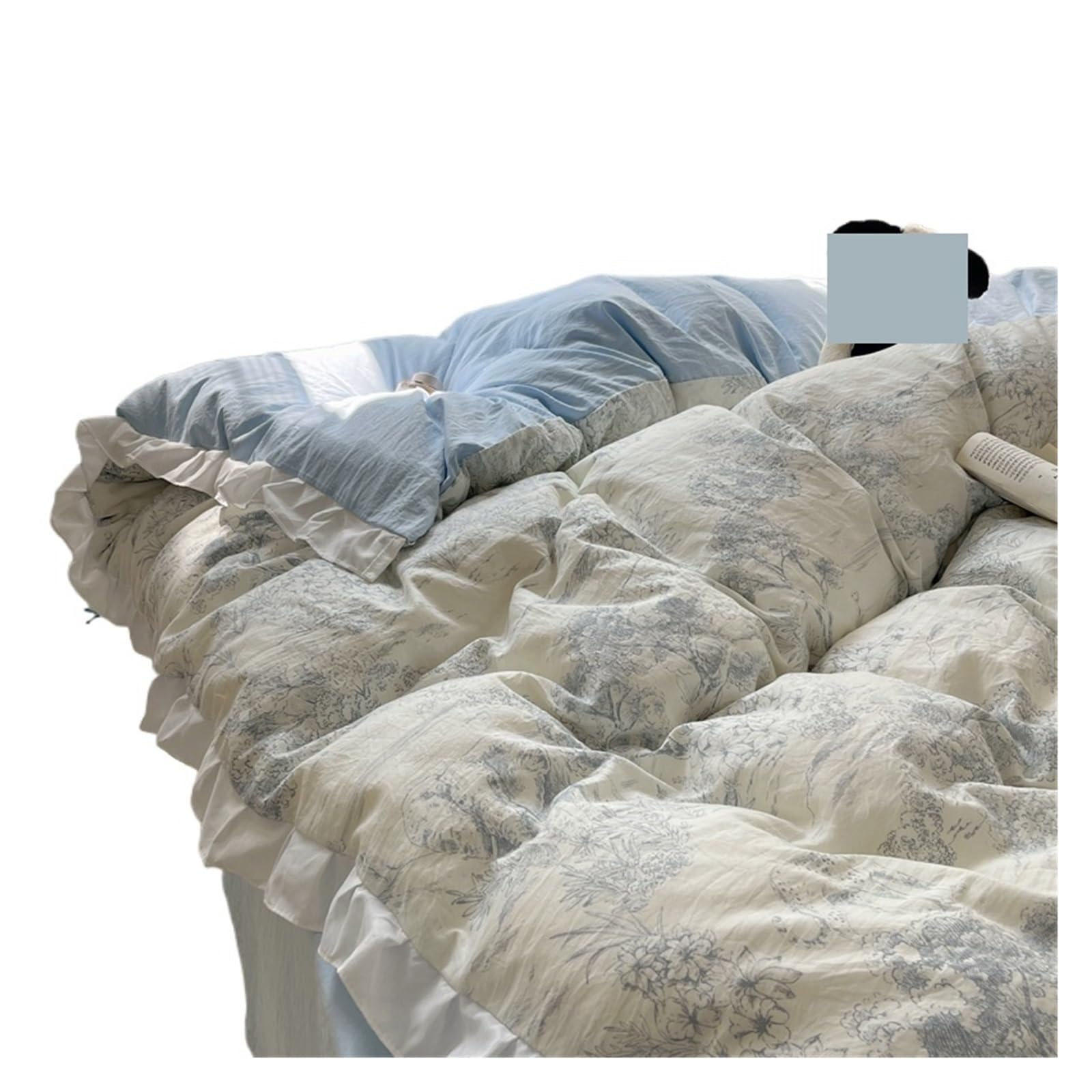 Housse de couette imprimée à volants pour créer une ambiance romantique dans votre chambre