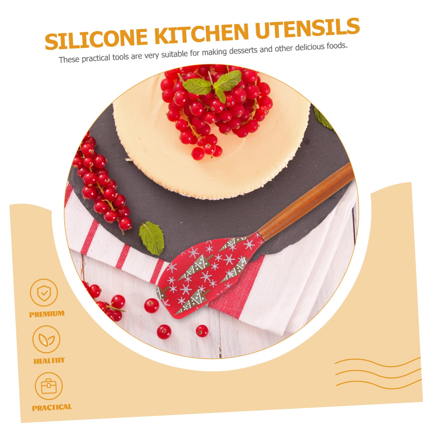 PRETYZOOM 8 Stk Weihnachtsspatel aus Silikon Buttercremespatel praktischer Backpinsel Backwerkzeuge für Weihnachten Weihnachts-Silikonspachtel Backzubehör Keksbutter Sahne-Backspatel Holz