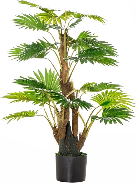 HOMCOM Artificial Tropical Palm Tree Fake Decorative Plant in Nursery Pot for Indoor Outdoor Décor, 135cm