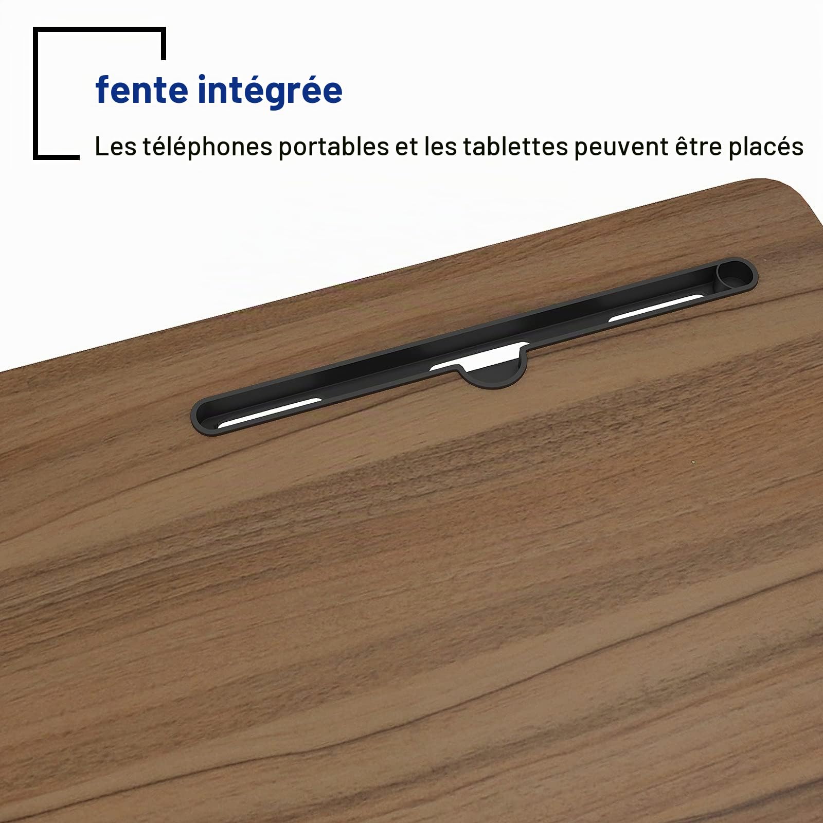 soges Table Ordinateur Portable à roulettes Support Tablette 60 x 40cm Table Appoint pour Ordinateur Portable au Bord du Lit, du Canapé
