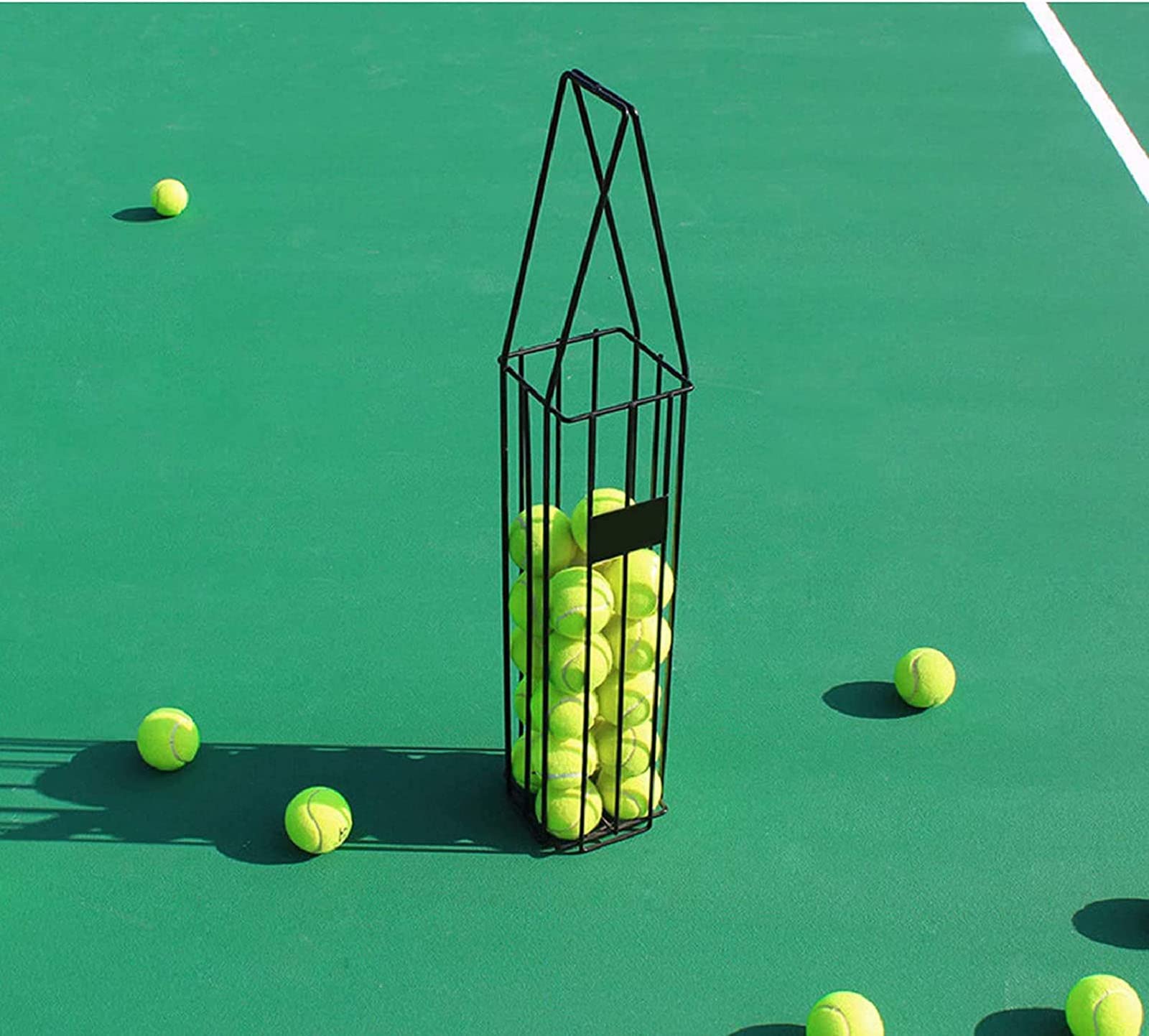Raccoglitore e raccoglitore di palline da tennis, tubo portatile per un facile utilizzo in campo e a casa