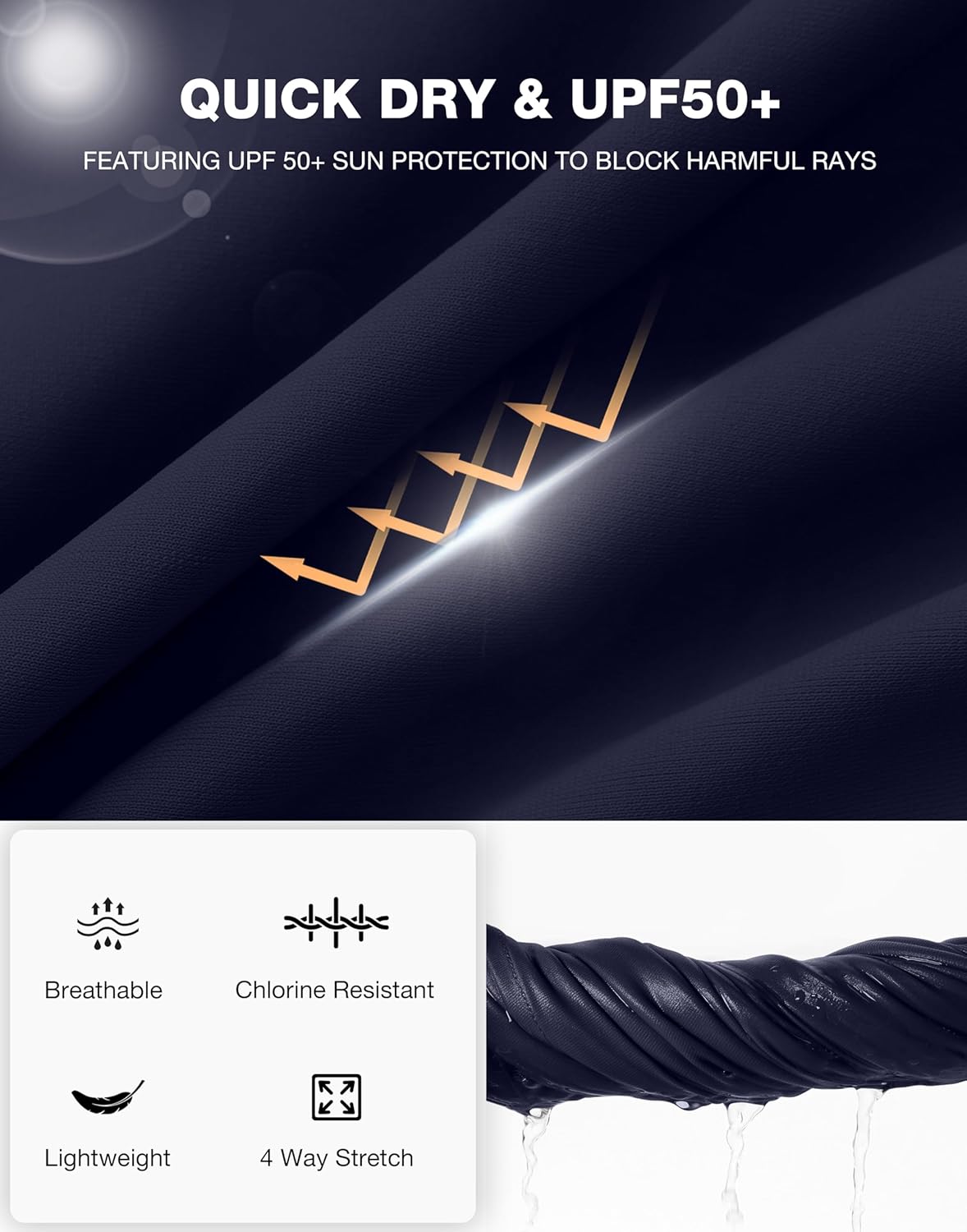 Pudolla Women's Swim Capris 18" Quick Dry UPF50+ Swimsuit Pants Long Board Shorts for Women with Pockets - Image 5