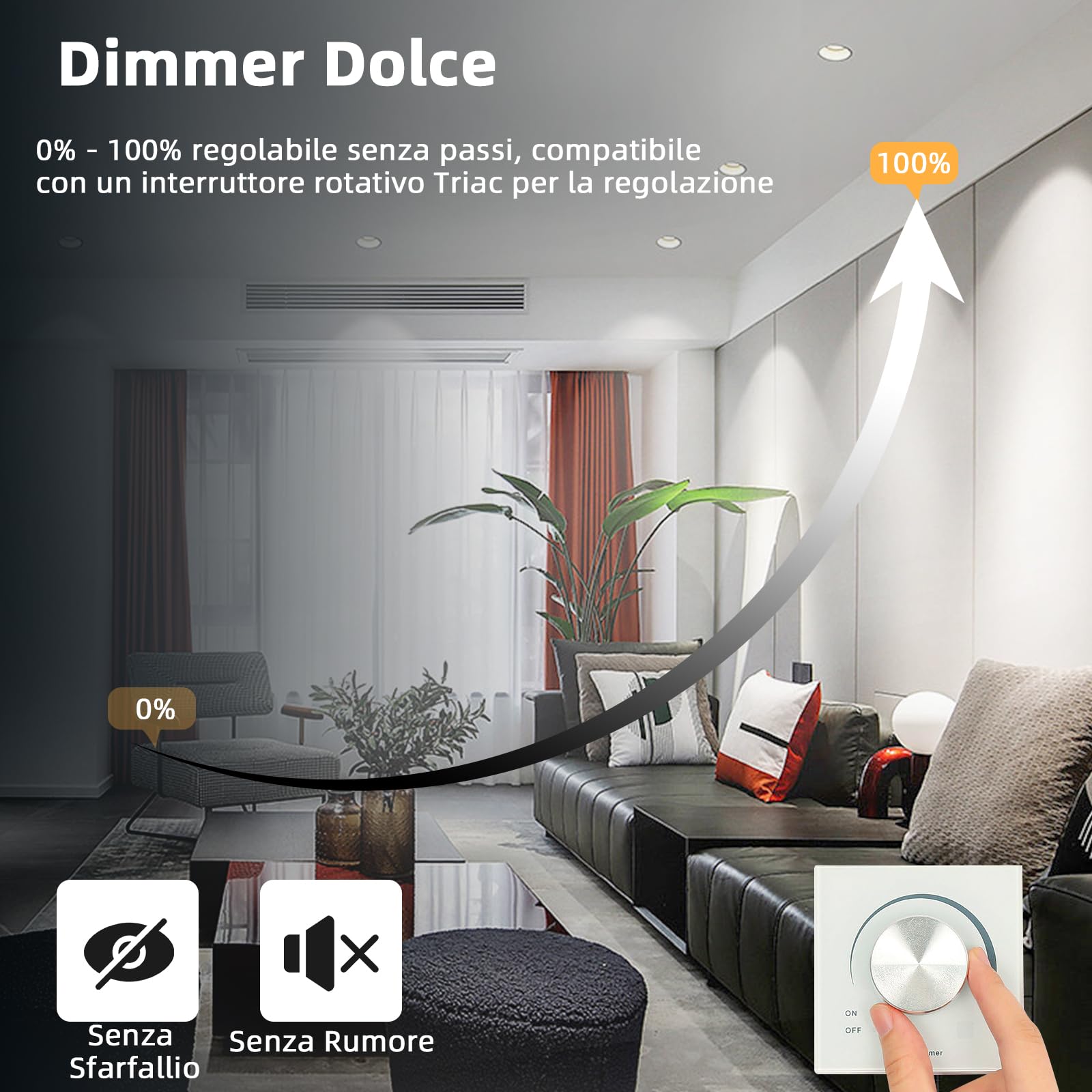 6x 7W Faretti LED da Incasso per Cartongesso Nero Dimmerabili,600LM Foro 65-85mm Luce Naturale 4000K per Cucina,Interno,Faretti Led Soffitto COB 220V Equivalenti a 65W