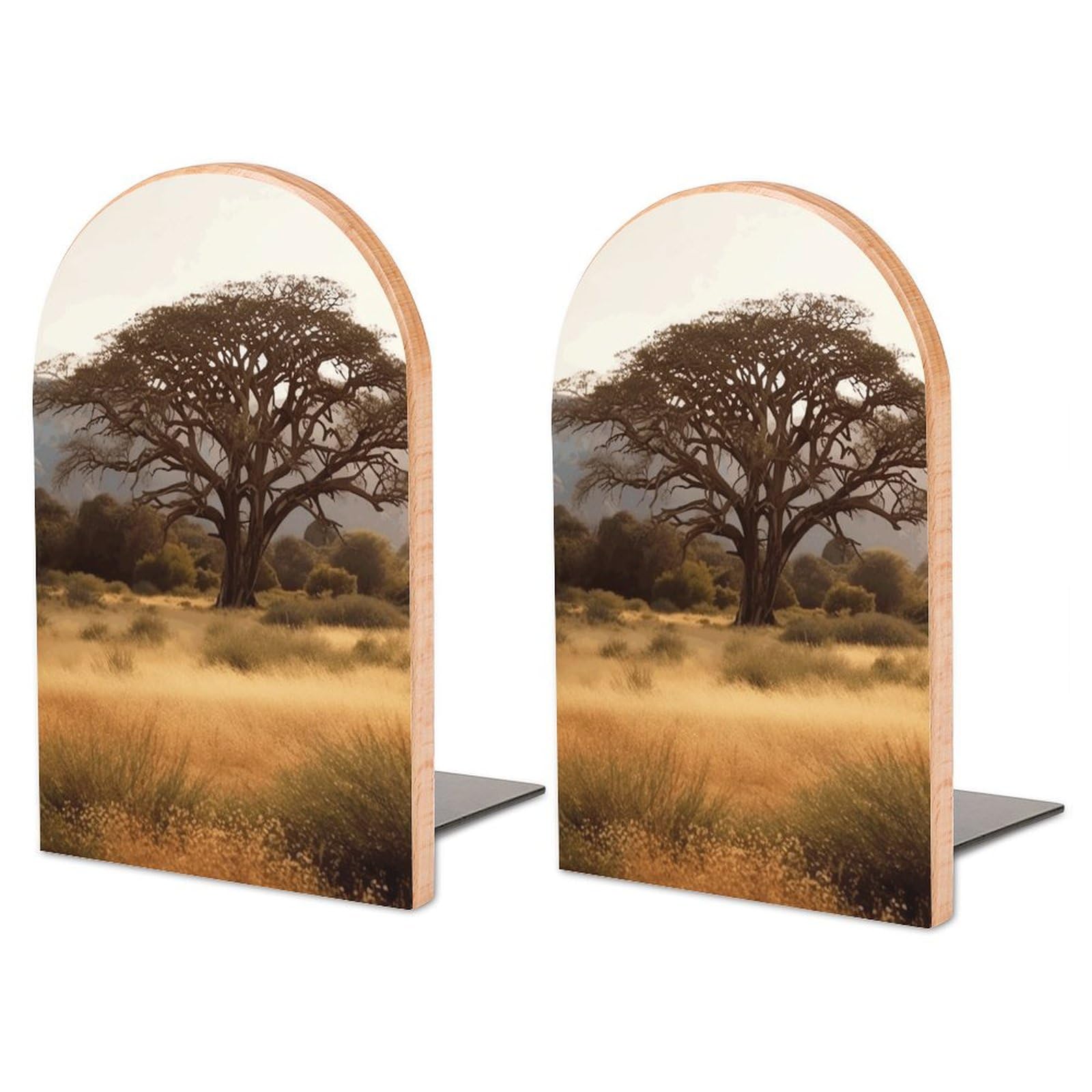 Serre-livres réglables bois hêtre support livre métal arbre africain