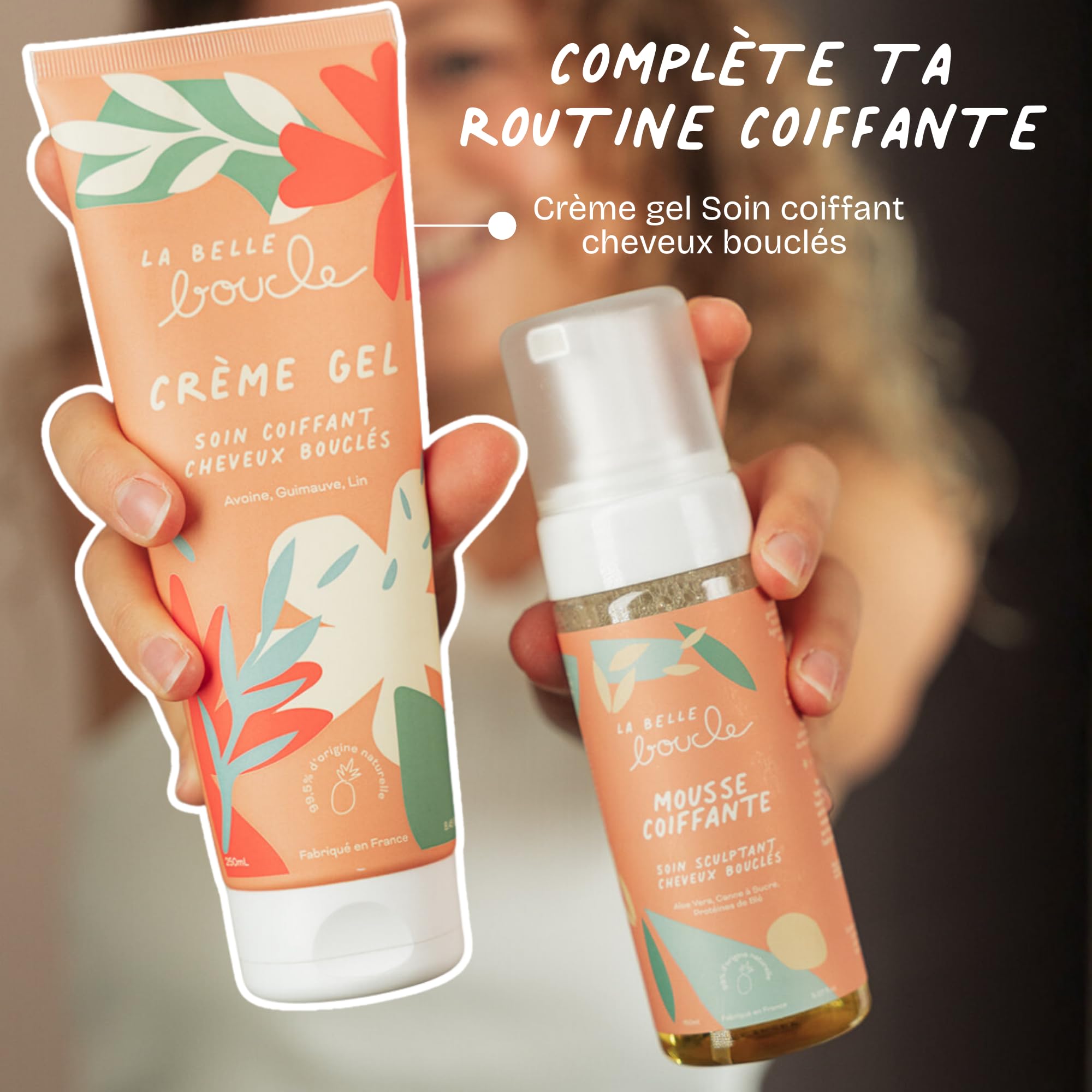 La Belle Boucle - Mousse Coiffante Cheveux Bouclés, Frisés & Crépus - Soin Sculptant 150ml - Définition, Volume & Anti-Frisottis Sans Effet Carton - Vegan, France
