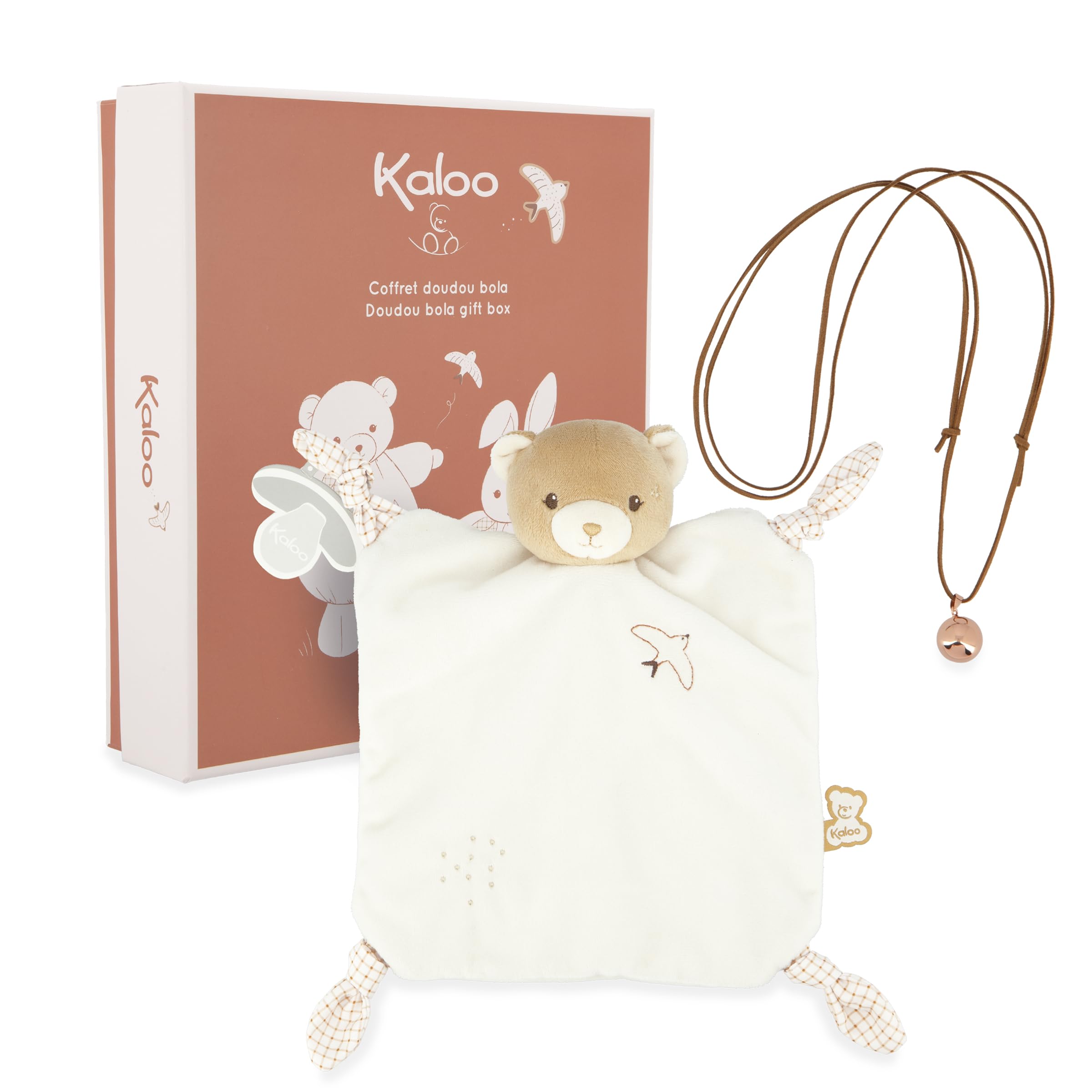 Kaloo - K214022 Birth Box with Teddy Bear and Bola Pregnancy Necklace – Baby and Mum to Be Gift – Soft and Hypoallergenic Materials – Customisable Gift Box — image 1
