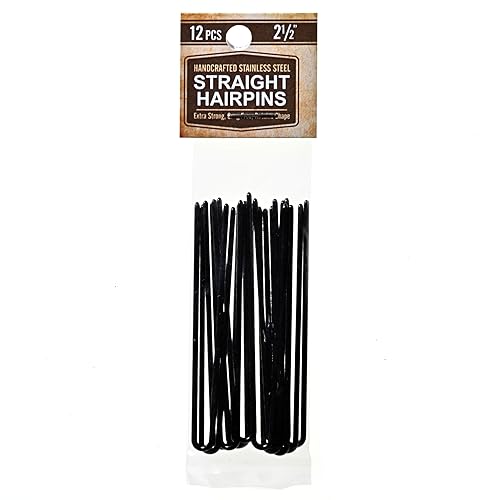 Miniatura 5 de 212" pulgadas Straight acero inoxidable Heavy Duty Snagless horquillas Pack de 12HECHO A MANO pelo pin