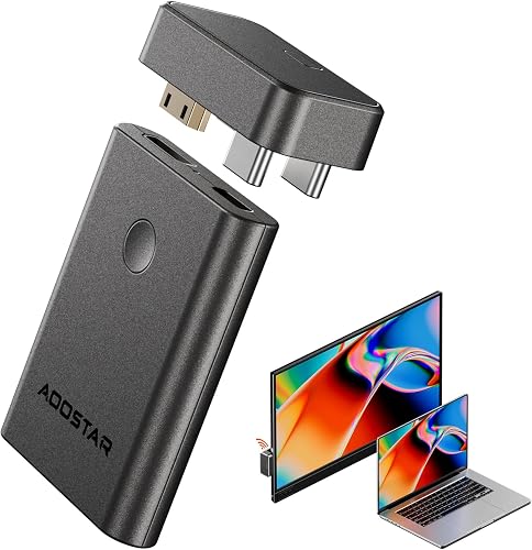 AOOSTAR Wireless HDMI Transmitter and Receiver, 328FT/100M Low-Latency, Dual-Band 5.8+2.4G, 4K Decode 1080P, AirPlay Direct & Miracast Receiver for iPhone, Android, Windows, Mac, TV, Projector