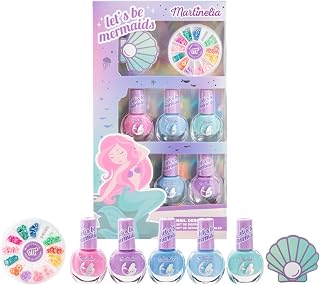 Martinelia Let’s Be Mermaids Nails Design Kit – Non-Toxic, Peel-Off Polish for Girls Ages 4-12, Peefed. Off – Water-Based Kids Set with Mermaid Art and Manicure Accessories – Toddler Gift Idea