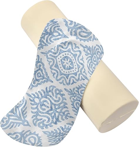 Miniatura 6 de Acuarela Azul Ornamento Bolster Almohada Cabecero Cuello Rollo Almohada Inserción Pequeña Almohada Redonda Almohada de Viaje Cilindro Almohada