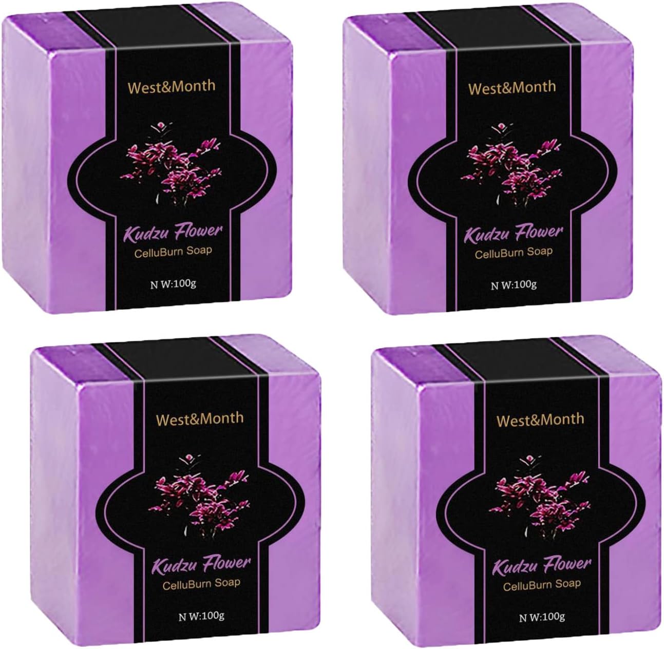 Svengani Japan Kudzu Flower CelluBurn Soap, Anti Cellulite Firming Soap, Slimming Pueraria Soap, Japan Kudzu Flower Celluber Soap, Slimming Body Shaping Soap for All Skin Types (4PCS)