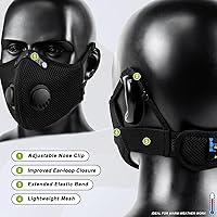 Vista 3 de BASE CAMP Paquete de 2 mascarillas antipolvo Upgrade M Plus, transpirables, reutilizables, con 6 filtros de carbón activado para carpintería