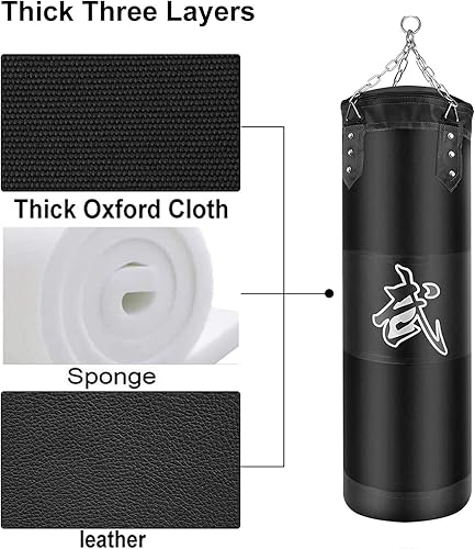 Miniatura 3 de Juego de saco de boxeo colgante sin relleno, bolsas de boxeo pesadas para adultos y niños, juego de boxeo juvenil con envolturas de mano, ganchos