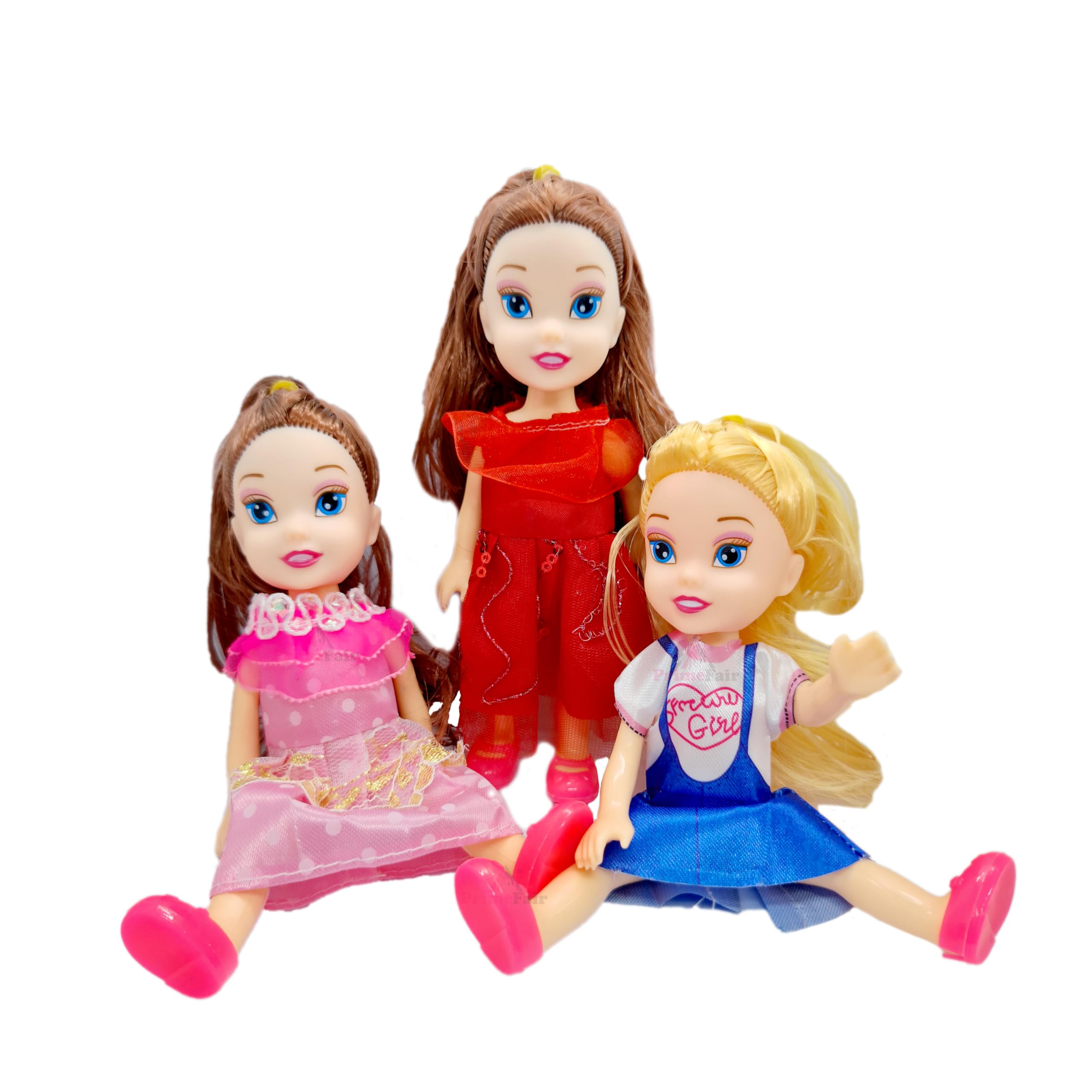 PRIMEFAIR Pack of 3 Sister Dolls Set for Gilrs PVC Non-Toxic Material and Moveable Arms & Legs Doll Toy for Girls (Assorted Dress Design) Multicolor (B0CWDJLRJ3) Amazon Price History, Amazon Price Tracker