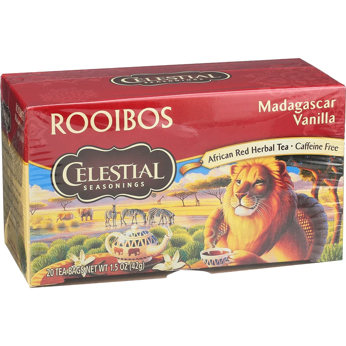 Celestial Seasonings Madagascar Vanilla Red Tea Bags - 20 Count (Pack of 20)