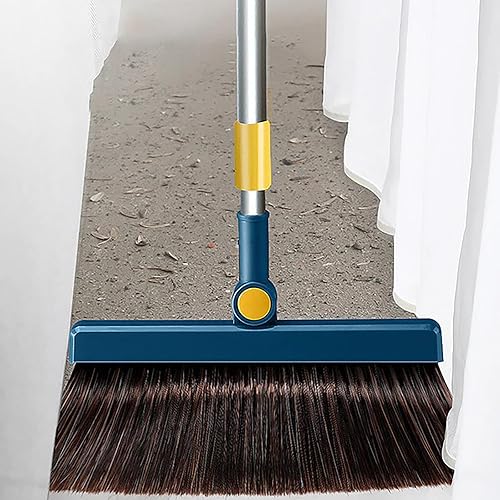 Miniatura 4 de Juego de escoba y recogedor con escoba de mango largo de 34.5 pulgadas, escoba de vestíbulo vertical y recogedor, escoba interior con recogedor para