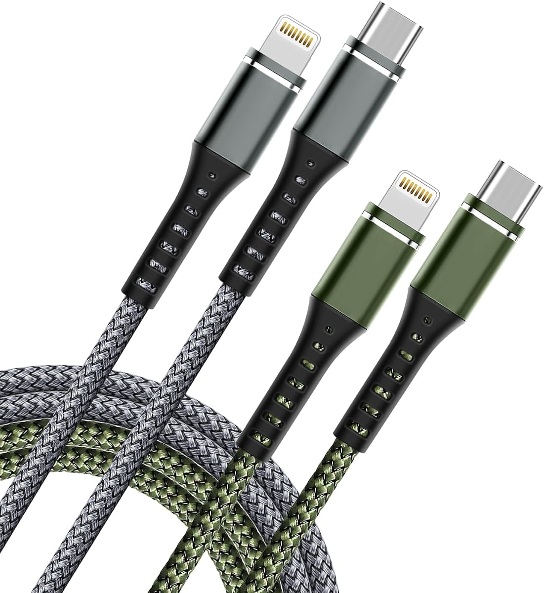 USB C to Lightning MFi Certified Cable,2 Pack 6FT iPhone Charger cable | Nylon iPhone Cable Type C Lightning Cord for iPhone 14 13 12 11 Pro Max XS XR X 8 7 6s Plus SE iPad and More.
