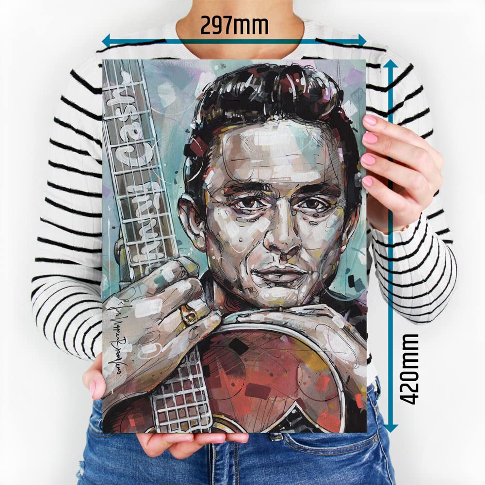 Johnny Cash 03 Poster 29,7 x 42 cm (A3) - Cornice e firmata
