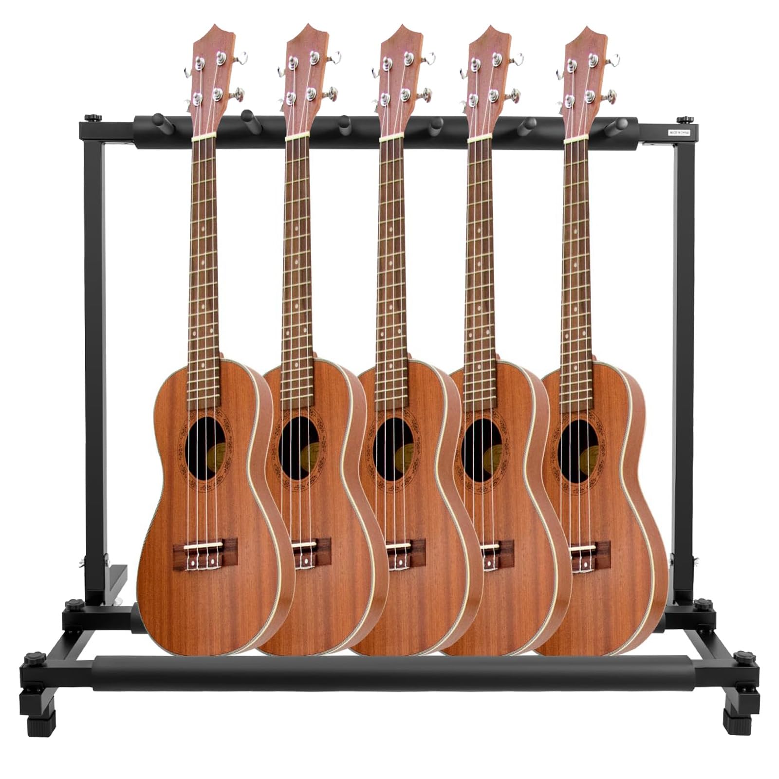 Stojak na wiele gitar, 5-punktowy składany stojak na gitary z gąbką antykolizyjną, uniwersalny uchwyt na gitarę z podkładkami pod stopy, przenośny stojak na gitarę, organizer na gitarę do studia