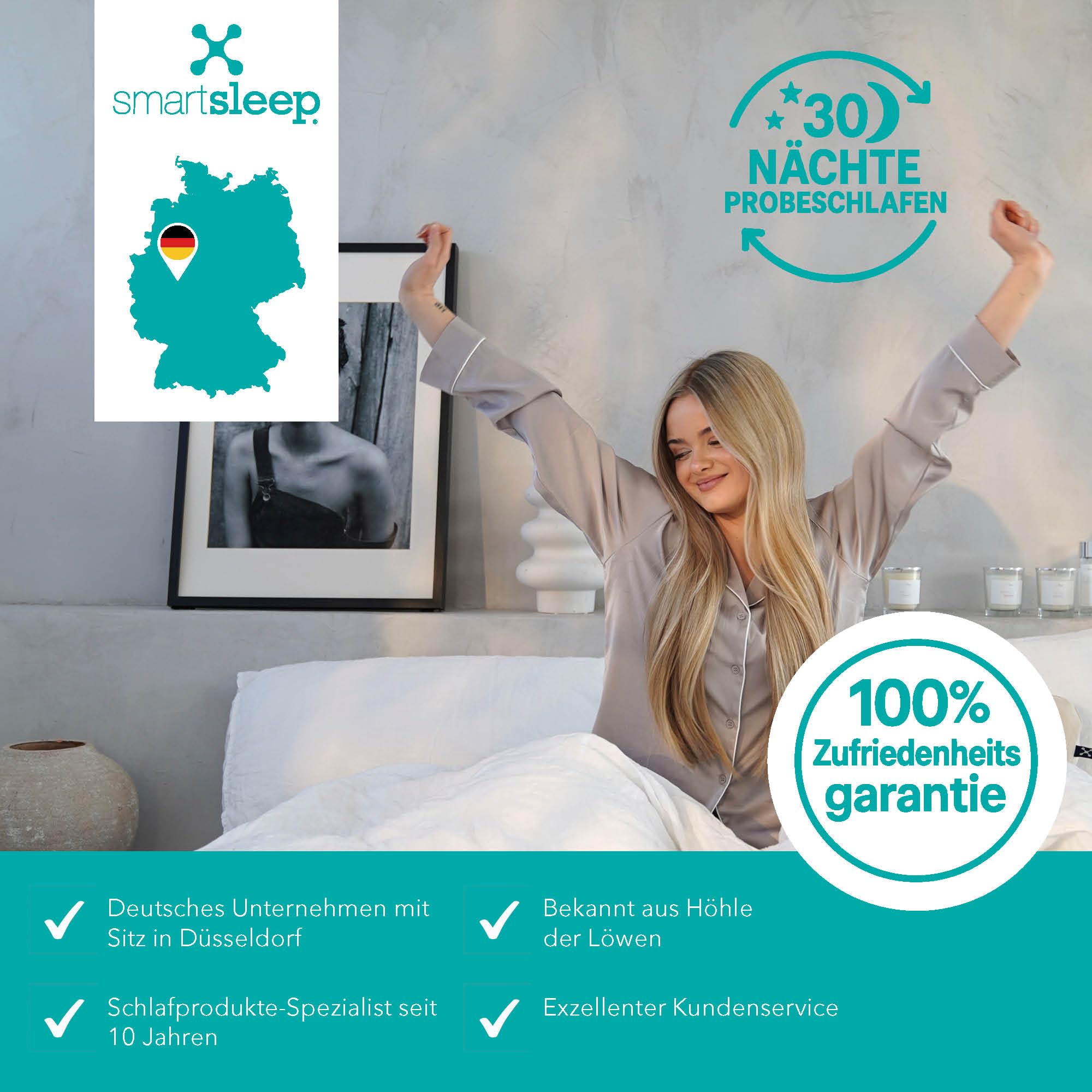 smartsleep® Smart Comfort Pillow I Comfort Cojín | Espuma viscoelástica | Características termorreguladoras | Buena función de apoyo, almohada para dormir de espalda y de lado, 60 x 40 x 13 cm