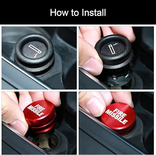 Miniatura 4 de 3 piezas de aluminio a prueba de polvo Tapón de botón de 12 voltios accesorios de repuesto de aluminio anodizado decoración de coche compatible con