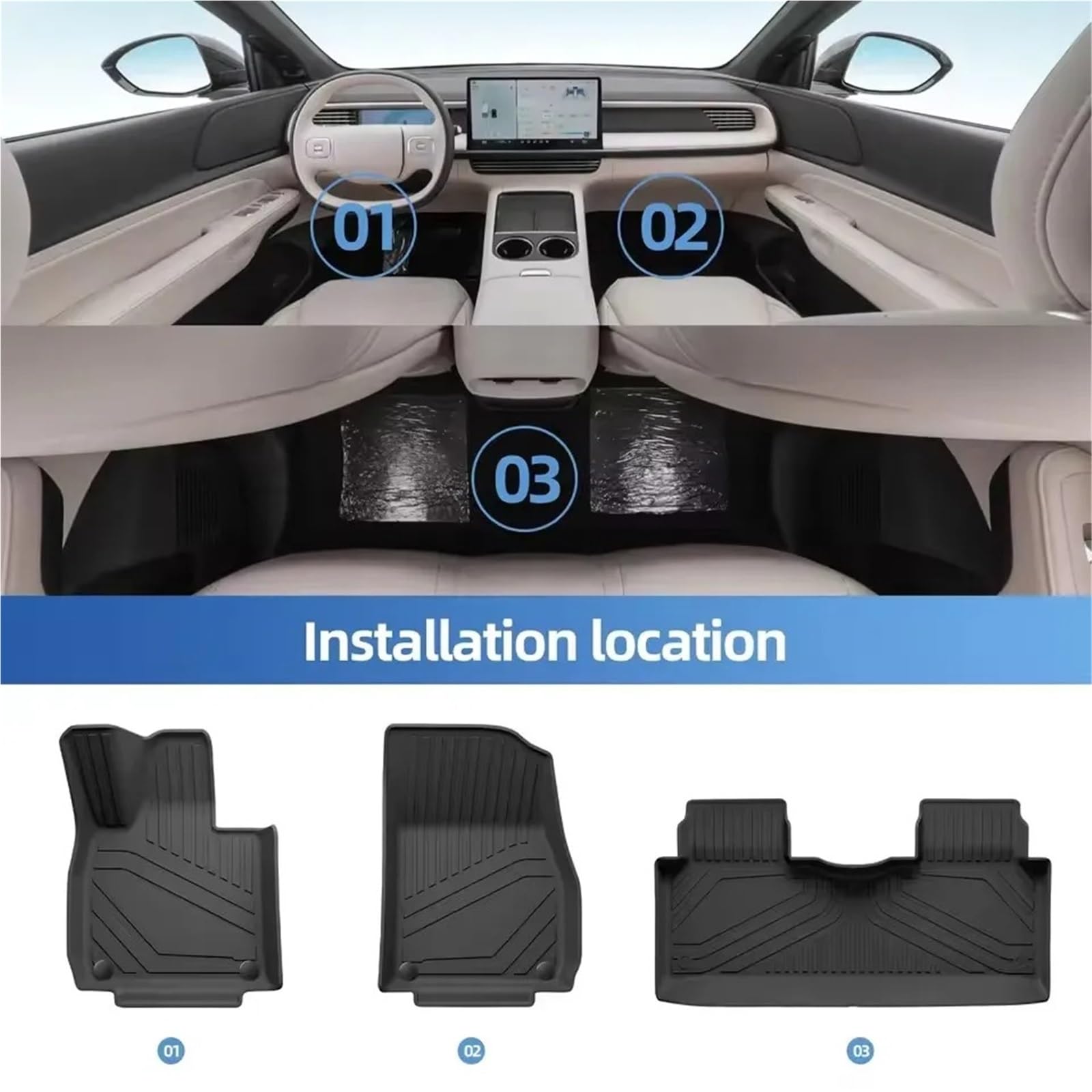 Alfombrilla Protector Maletero para Xpeng G6 Almohadilla Protectora Respaldo Asiento Trasero Forro Carga Alfombrilla Maletero Alfombrillas TPE Coche Accesorios Interior(Trunk Mat 1pc)