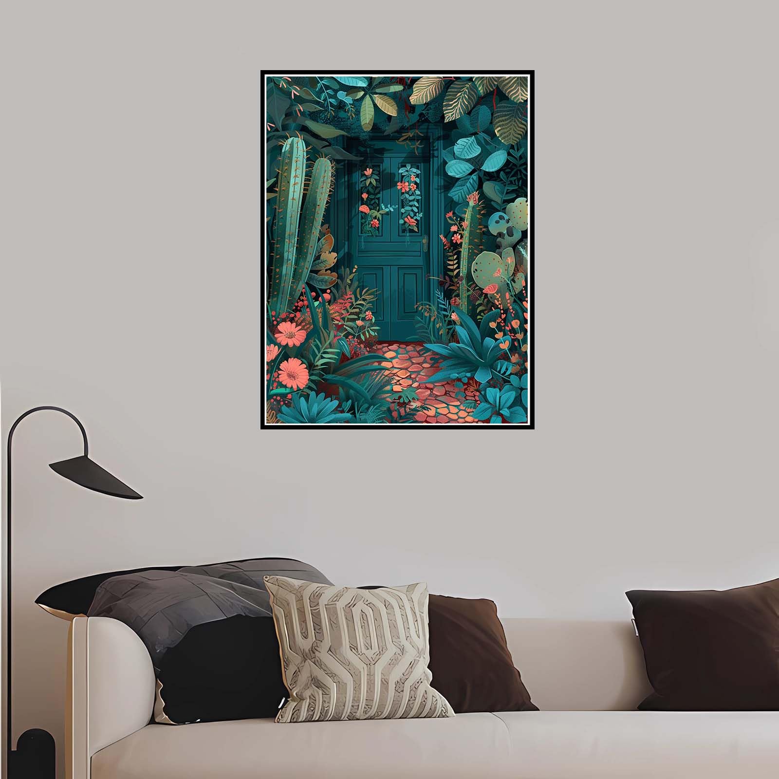 Malowanie po numerach, dla dorosłych, krajobraz, z ramą, 61 x 76 cm, zestaw do malowania ogrodowego po numerach, dla dzieci, początkujących, z pędzlami akrylowymi, rysunek pigmentu, zrób to sam obraz