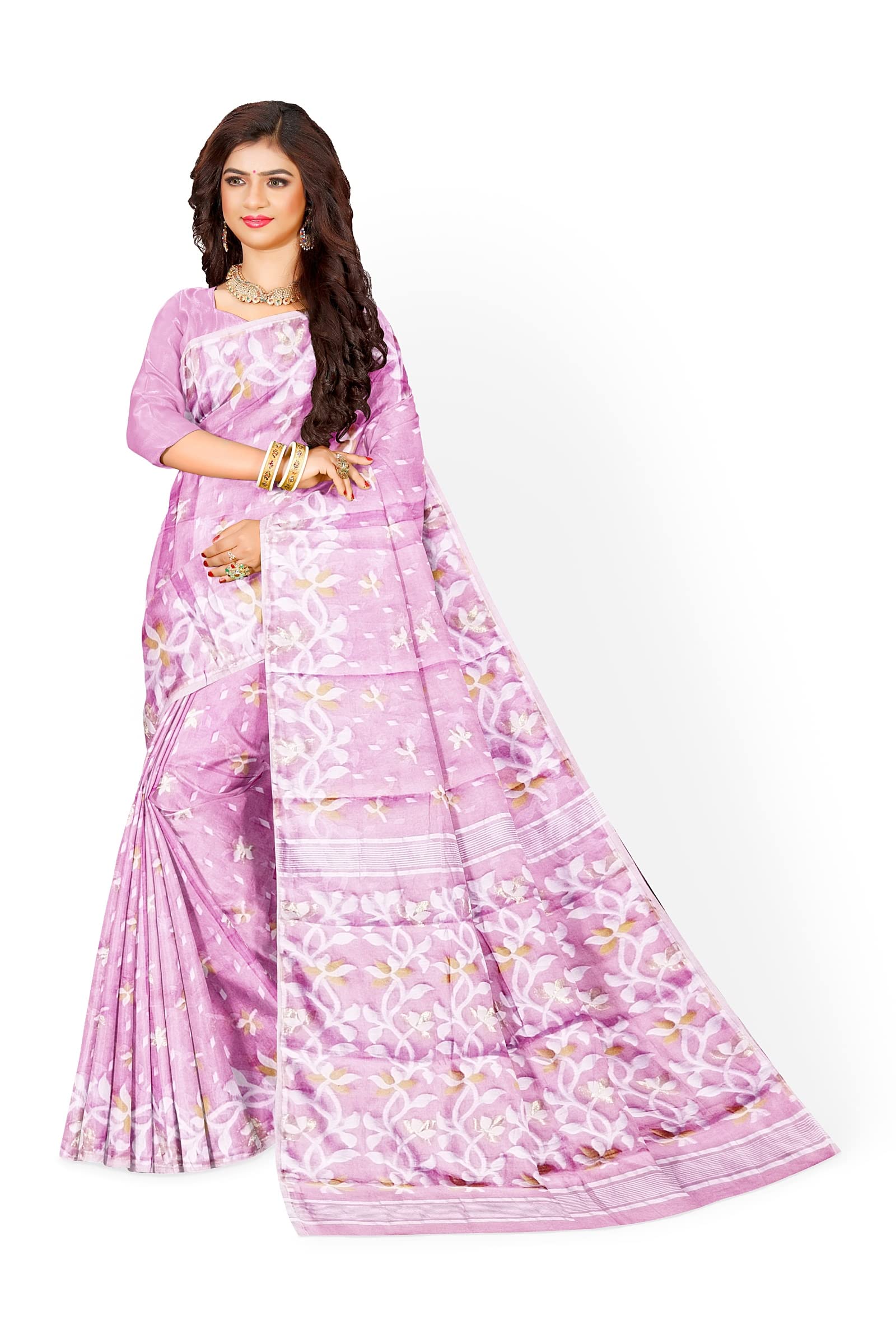 Red SareeWomen's Saree Collection || Soft Jamdani Saree || RED SAREE || JM_099 | Pink