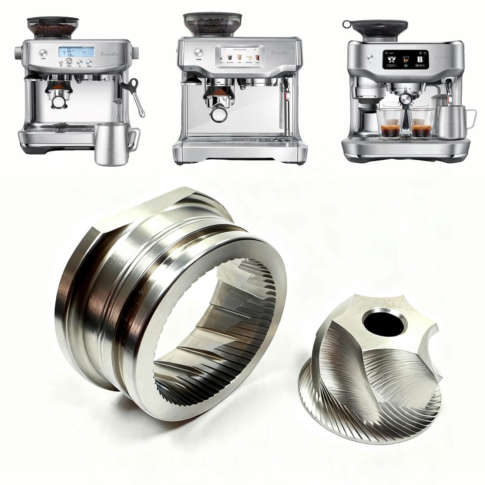 Conical Grinder Burr Set Replacement - Compatible with Breville/Sage BES995/BES980XL/BES990/BES880/BES881/BES878 Espresso Machines (From 1926 PDC)