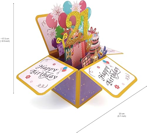 Miniatura 50 de Tarjeta de cumpleaños número 18 – Tarjeta de cumpleaños encantadora para niñas que cumplen 18 años – Ideal para hijas, nietas y sobrinas