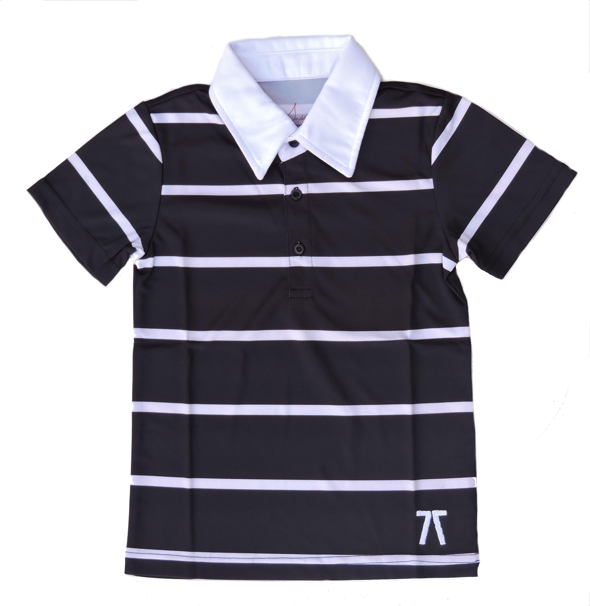 Sephlinnn Droc - Dimond Midnight Black and White Boys Polo Shirt (12-14)