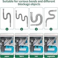 Siyurongg 5m x 10mm csatornaspirál lefolyótisztító konyha fürdőszoba WC 6