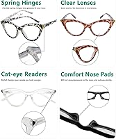 Vista 5 de Eyekepper Paquete de 4 anteojos pequeños para mujer estilo ojo de gato +0.00