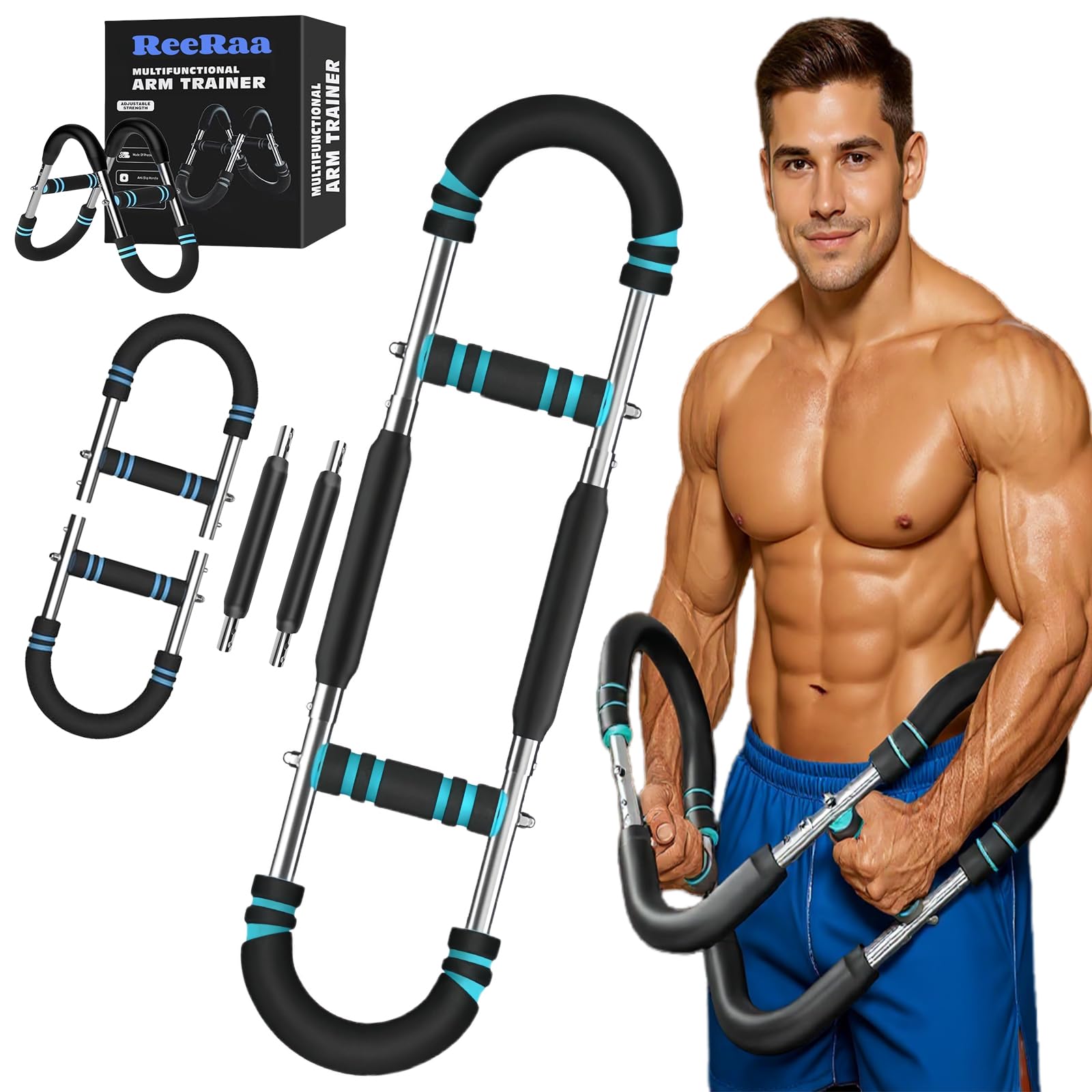 ReeRaa Twister Arm Trainer,Arm Trainer for Men, Adjustable Chest Workout Equipment,Chest Trainer, Shoulder Muscle Training,Wrist &amp; Forearm Strengtheners, Portable Home Fitness Equipment