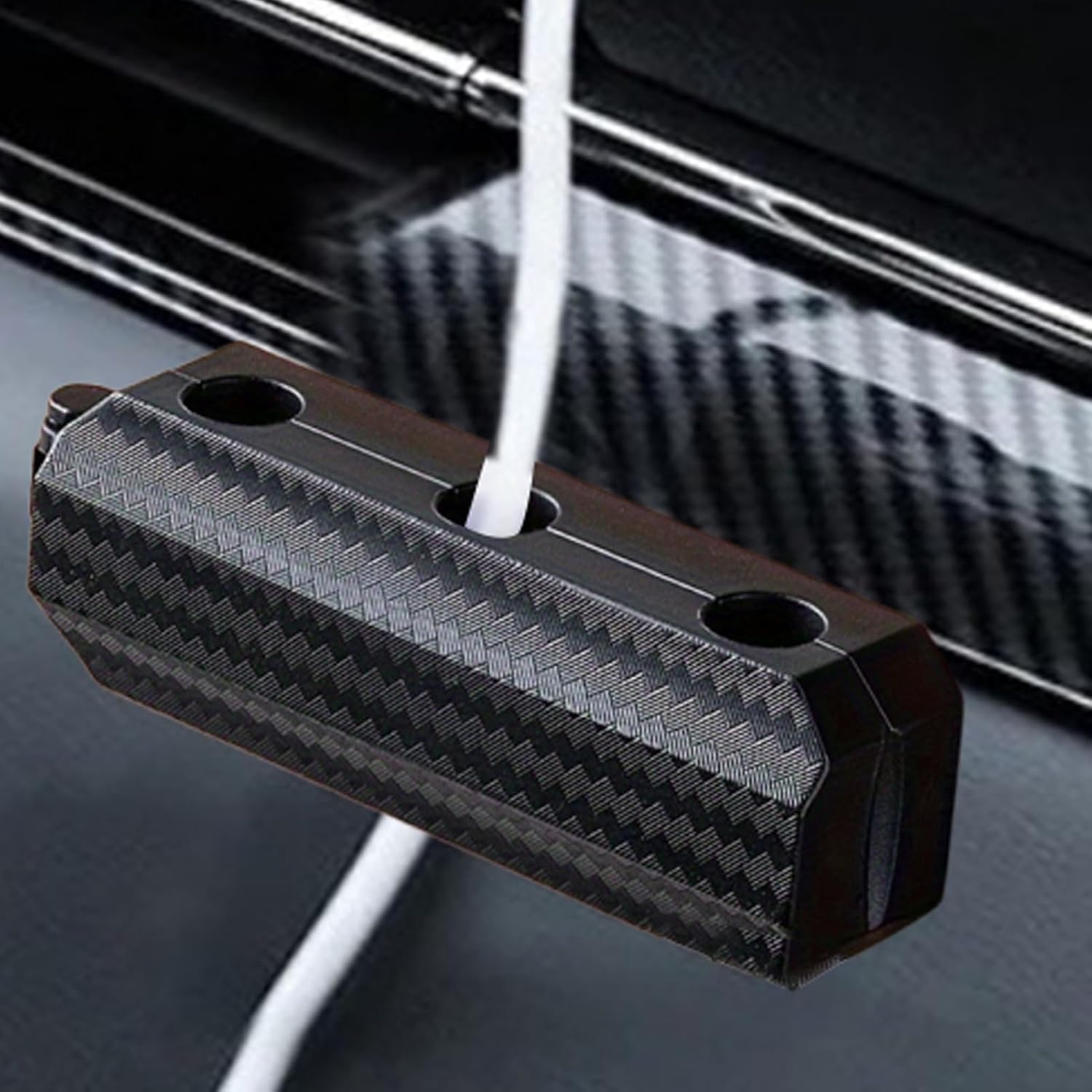 Magnetic Cable Clip - Cord Organizer Holder with Adhesive Base | 3-Hole Design for Kitchen, Home, Dorm, Workplace, Car, Bedside Nightstand, Phone Charging Station, Desktop and Daily Wire Management